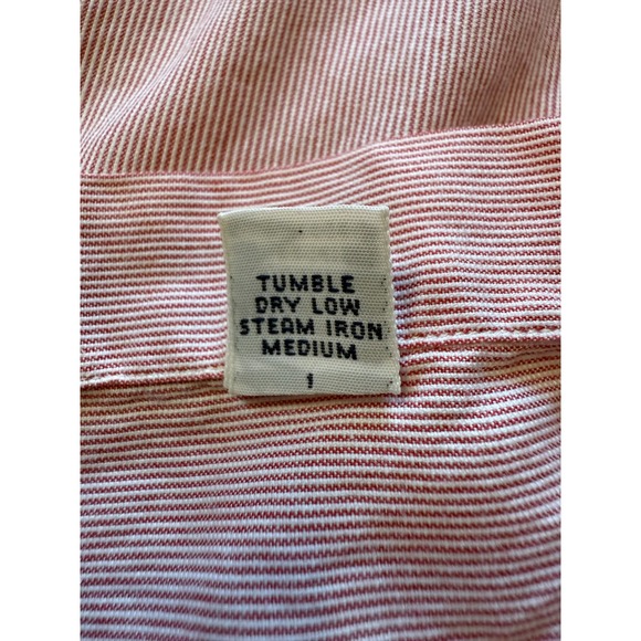 Ralph Lauren Yarmouth Mens 17 34/35 Red White Striped Cotton Button Down Shirt - Picture 7 of 15